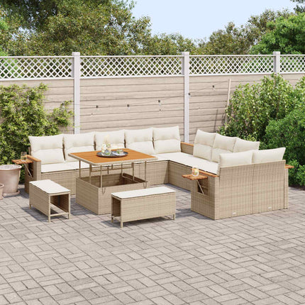 Trädgårdsoffset 13 pcs Beige konstrotting
