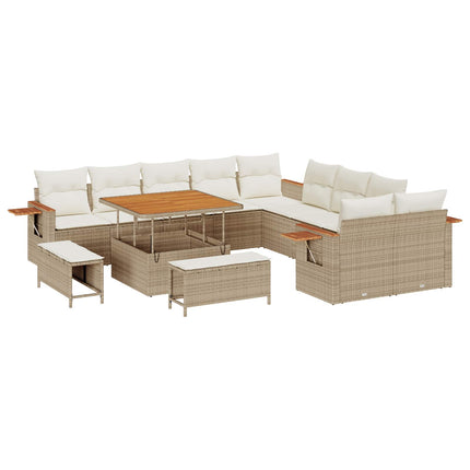 Trädgårdsoffset 13 pcs Beige konstrotting