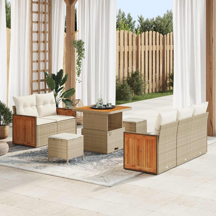 Trädgårdsoffset 8 st 8-Antal sittplatser Beige och gräddfärgad