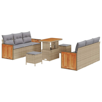 Trädgårdsoffset 9 st 8-Antal sittplatser Beige och Ljusgrå