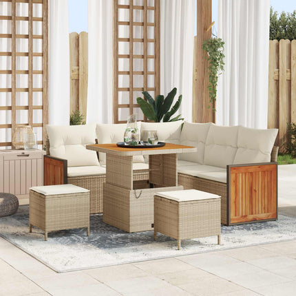 Trädgårdsoffset 8 st 8-Antal sittplatser Beige och gräddfärgad
