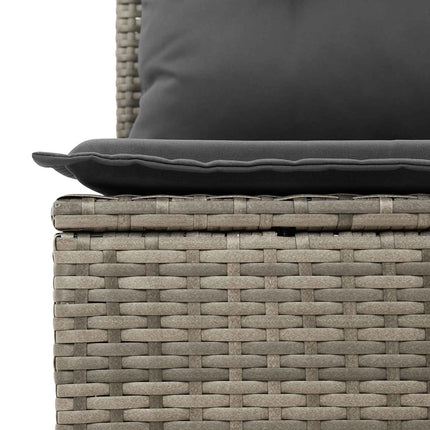 Trädgårdsoffset 12 pcs Grå Poly Rattan och Pulverlackerad Stål