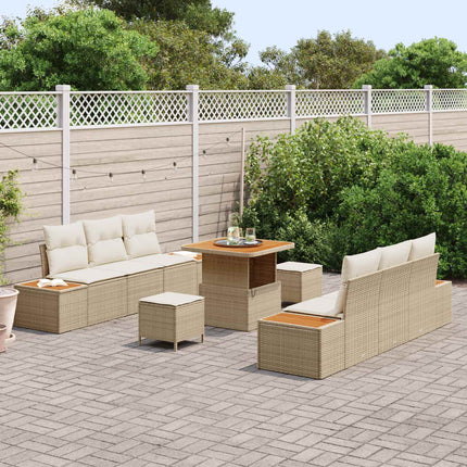 Trädgårdsoffset 9 st 8-Antal sittplatser Beige och gräddfärgad
