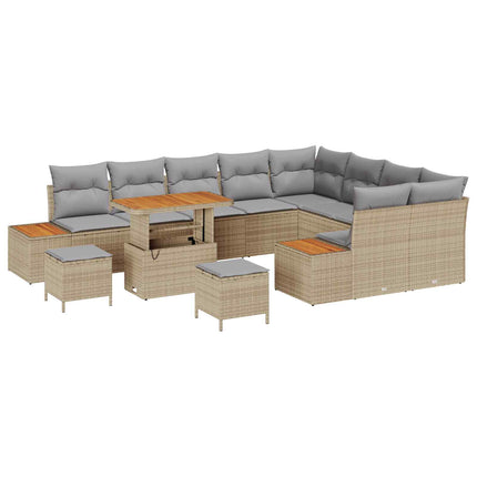Trädgårdsoffset 12 st 11-Antal sittplatser Beige och Ljusgrå