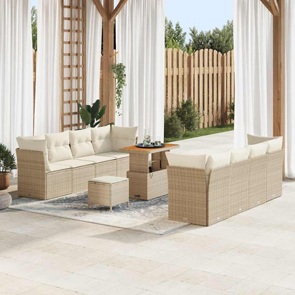 Trädgårdsoffset 11 pcs Beige och gräddfärgad konstrotting