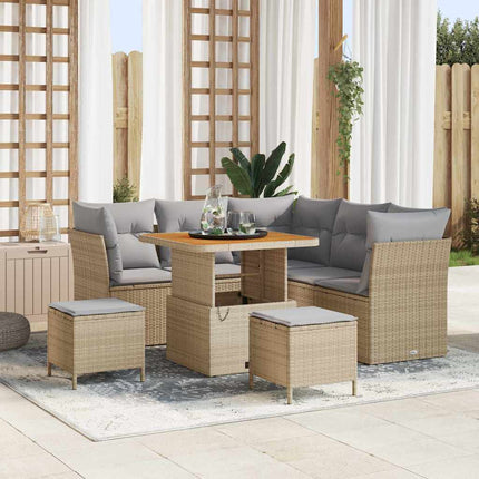 Trädgårdsoffset 8 st 5-Antal sittplatser Beige och Ljusgrå