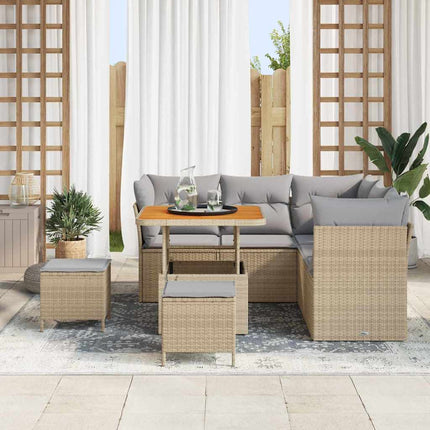 Trädgårdsoffset 8 st 5-Antal sittplatser Beige och Ljusgrå