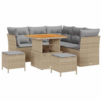 Trädgårdsoffset 8 st 5-Antal sittplatser Beige och Ljusgrå