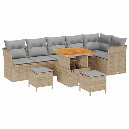 Trädgårdsoffset 9 st 6-Antal sittplatser Beige och Ljusgrå