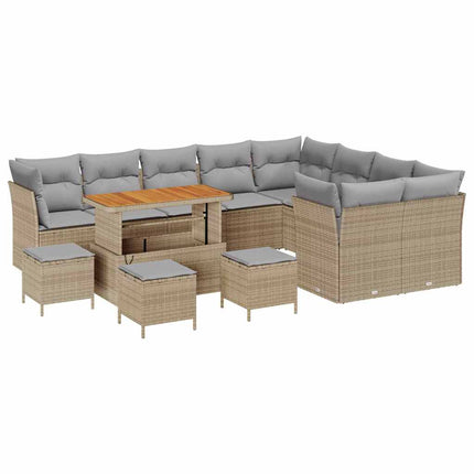 Trädgårdsoffset 13 st 9-Antal sittplatser Beige och Ljusgrå