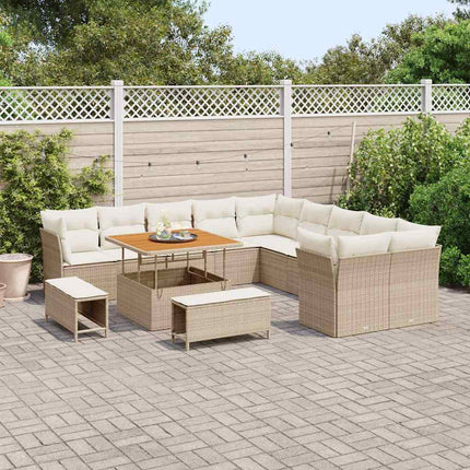 Trädgårdsoffset 13 pcs Beige och gräddfärgad konstrotting
