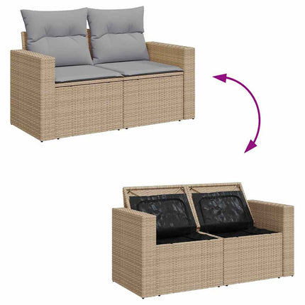 Trädgårdsoffset 9 st 6-Antal sittplatser Beige och Ljusgrå