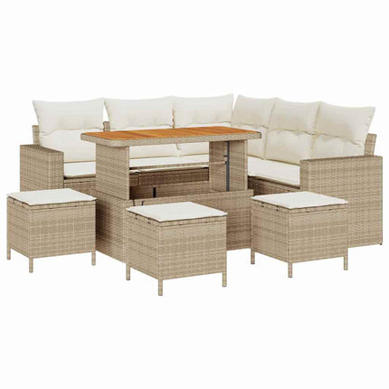 Trädgårdsoffset 10 pcs Beige och gräddfärgad konstrotting