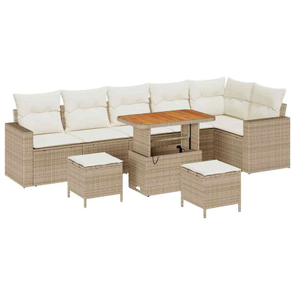 Trädgårdsoffset 11 st 7-Antal sittplatser Beige och gräddfärgad