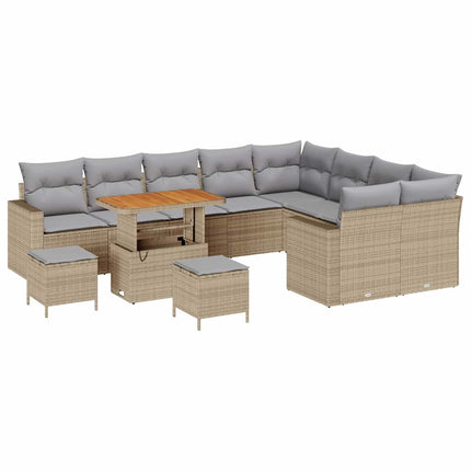 Trädgårdsoffset 13 st 10-Antal sittplatser Beige och Ljusgrå