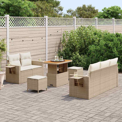 Trädgårdsoffset 10 pcs Beige och gräddfärgad konstrotting