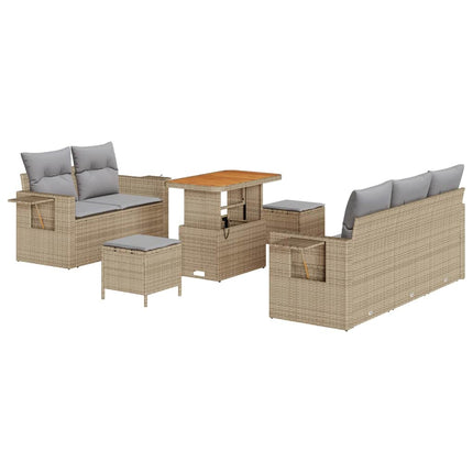 Trädgårdsoffset 10 st Beige och Ljusgrå konstrotting