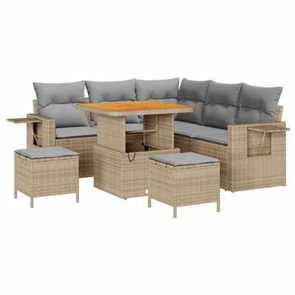 Trädgårdsoffset 9 st 6-Antal sittplatser Beige och Ljusgrå