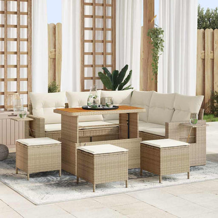 Trädgårdsoffset 10 pcs Beige och gräddfärgad konstrotting