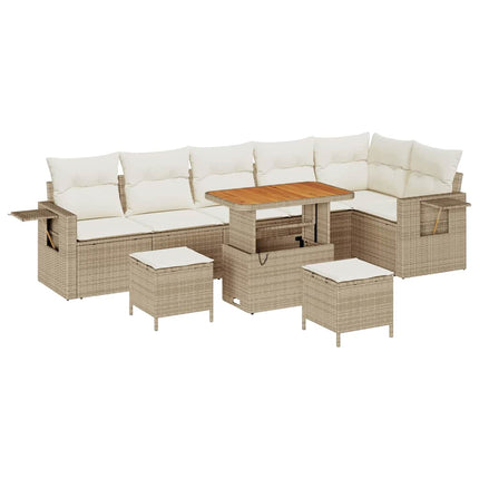 Trädgårdsoffset 11 pcs Beige och gräddfärgad konstrotting