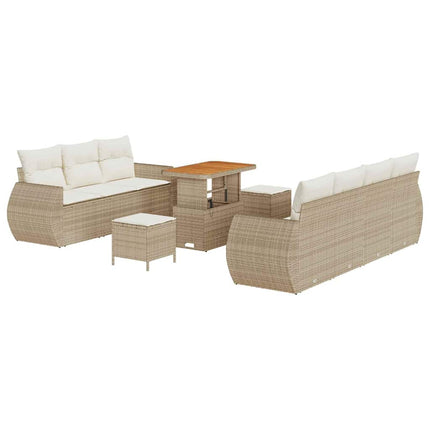 Trädgårdsoffset 10 st 7-Antal sittplatser Beige och gräddfärgad