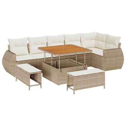 Trädgårdsoffset 9 st 9-Antal sittplatser Beige och gräddfärgad
