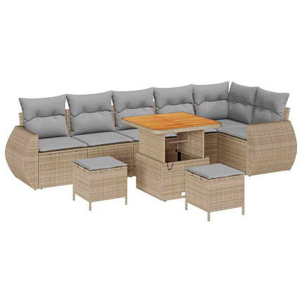 Trädgårdsoffset 9 st 9-Antal sittplatser Beige och Ljusgrå
