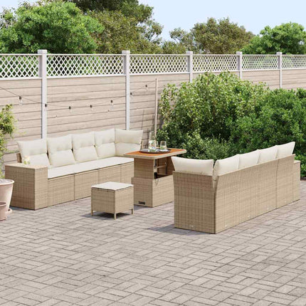 Trädgårdsoffset 11 pcs Beige och gräddfärgad konstrotting
