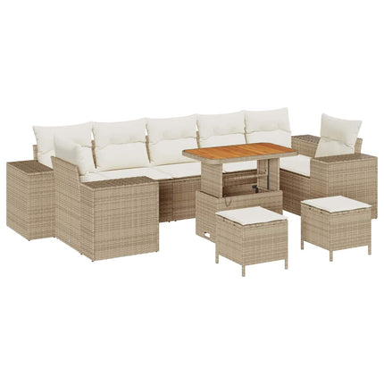 Trädgårdsoffset 10 st 9-Antal sittplatser Beige och gräddfärgad