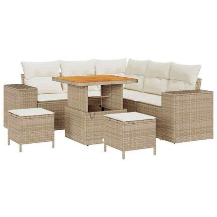 Trädgårdsoffset 8 pcs Beige och gräddfärgad konstrotting