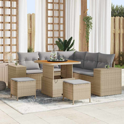 Trädgårdsoffset 8 st 7-Antal sittplatser Beige och Ljusgrå