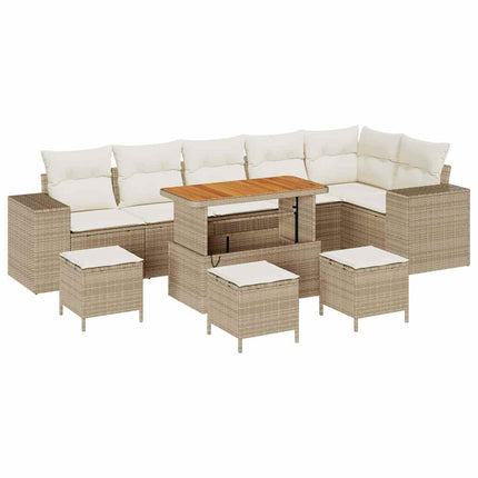 Trädgårdsoffset 10 pcs Beige och gräddfärgad konstrotting