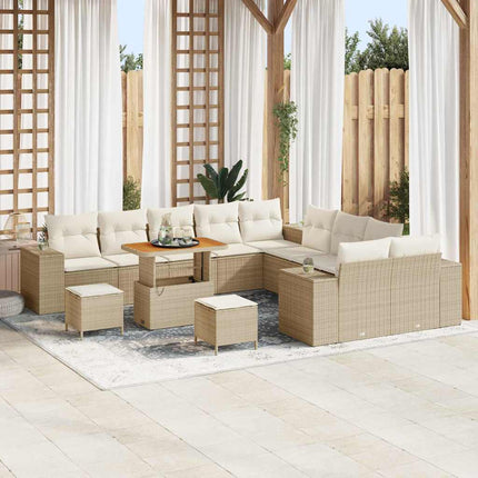 Trädgårdsoffset 13 pcs Beige och gräddfärgad konstrotting