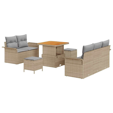 Trädgårdsoffset 8 st 7-Antal sittplatser Beige och Ljusgrå