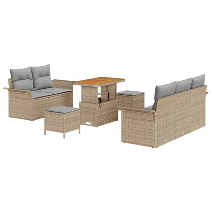 Trädgårdsoffset 8 st 7-Antal sittplatser Beige och Ljusgrå