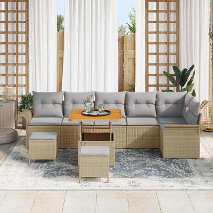 Trädgårdsoffset 9 st 8-Antal sittplatser Beige och Ljusgrå