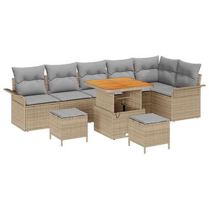 Trädgårdsoffset 9 st 8-Antal sittplatser Beige och Ljusgrå