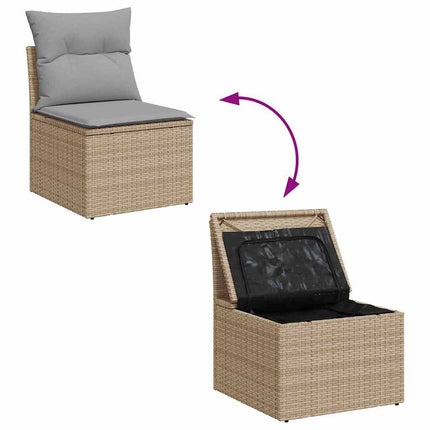 Trädgårdsoffset 9 st 8-Antal sittplatser Beige och Ljusgrå