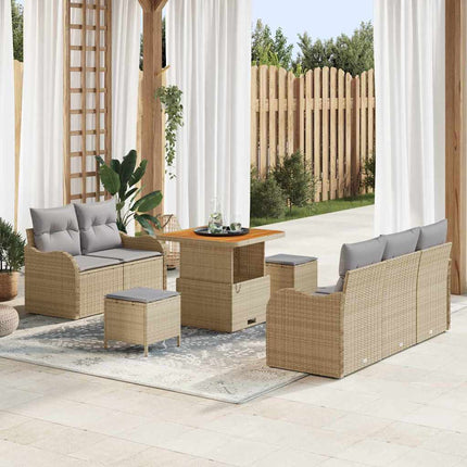 Trädgårdsoffset med kudde med lagring 8 pcs Beige och Ljusgrå