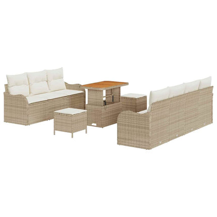 Trädgårdsoffset 10 st 9-Antal sittplatser Beige och gräddfärgad