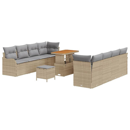 Trädgårdsoffset 11 st 10-Antal sittplatser Beige och Ljusgrå