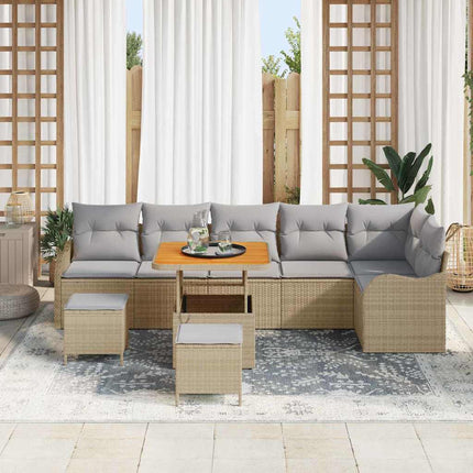 Trädgårdsoffset 9 st 8-Antal sittplatser Beige och Ljusgrå