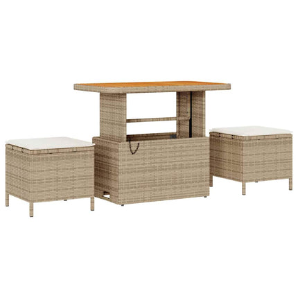 Trädgårdsoffset med kudde 11 pcs Beige och gräddfärgad