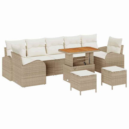 Trädgårdsoffset med kudde 10 pcs Beige och gräddfärgad