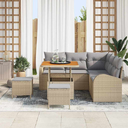 Trädgårdsoffset 8 st 7-Antal sittplatser Beige och Ljusgrå