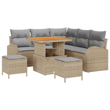 Trädgårdsoffset 8 st 7-Antal sittplatser Beige och Ljusgrå