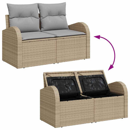 Trädgårdsoffset 8 st 7-Antal sittplatser Beige och Ljusgrå