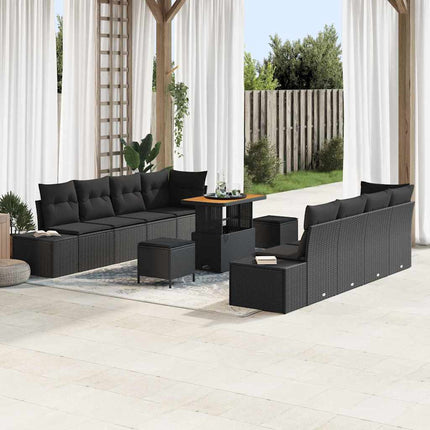 Trädgårdsoffset med kudde Svart 90 x 55 x 71 cm Poly rattan