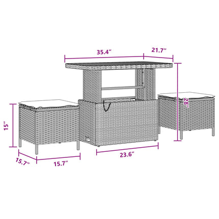 Trädgårdsoffset 8 st 7-Antal sittplatser Svart Poly rattan