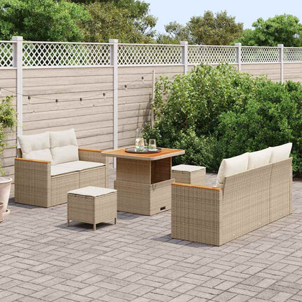 Trädgårdsoffset 10 pcs Beige och gräddfärgad konstrotting